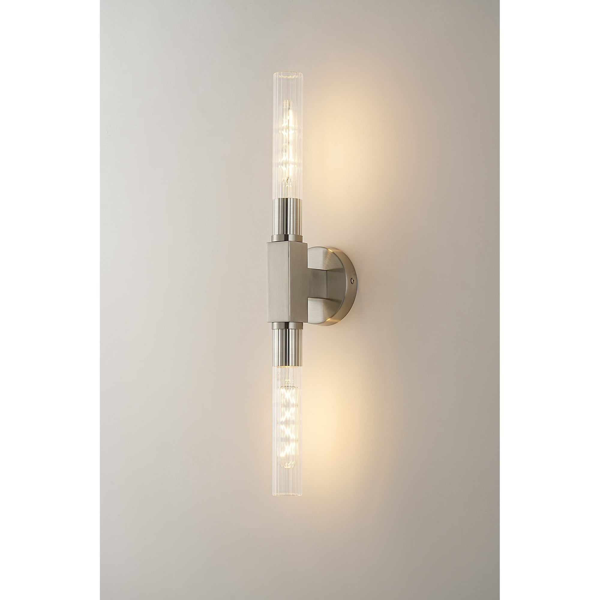 NL87039 Alissa 2 Light Bathroom Wall/Ceiling Light Satin Nickel