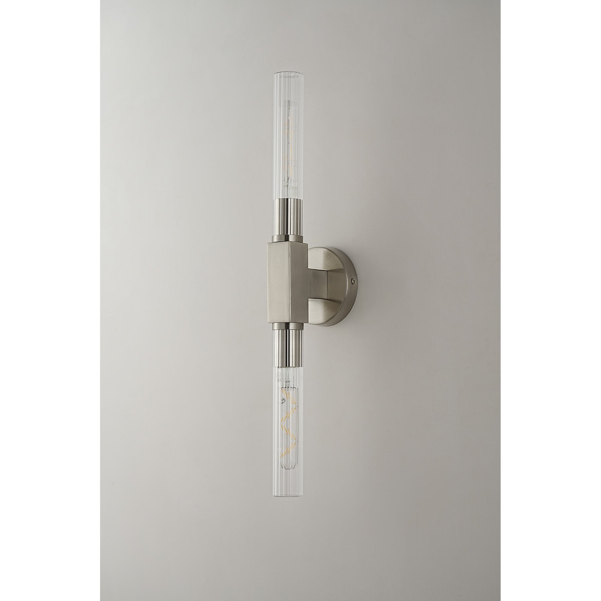 NL87039 Alissa 2 Light Bathroom Wall/Ceiling Light Satin Nickel