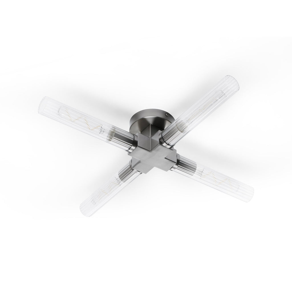 NL87049 Alissa 4 Light Bathroom Ceiling Light Satin Nickel
