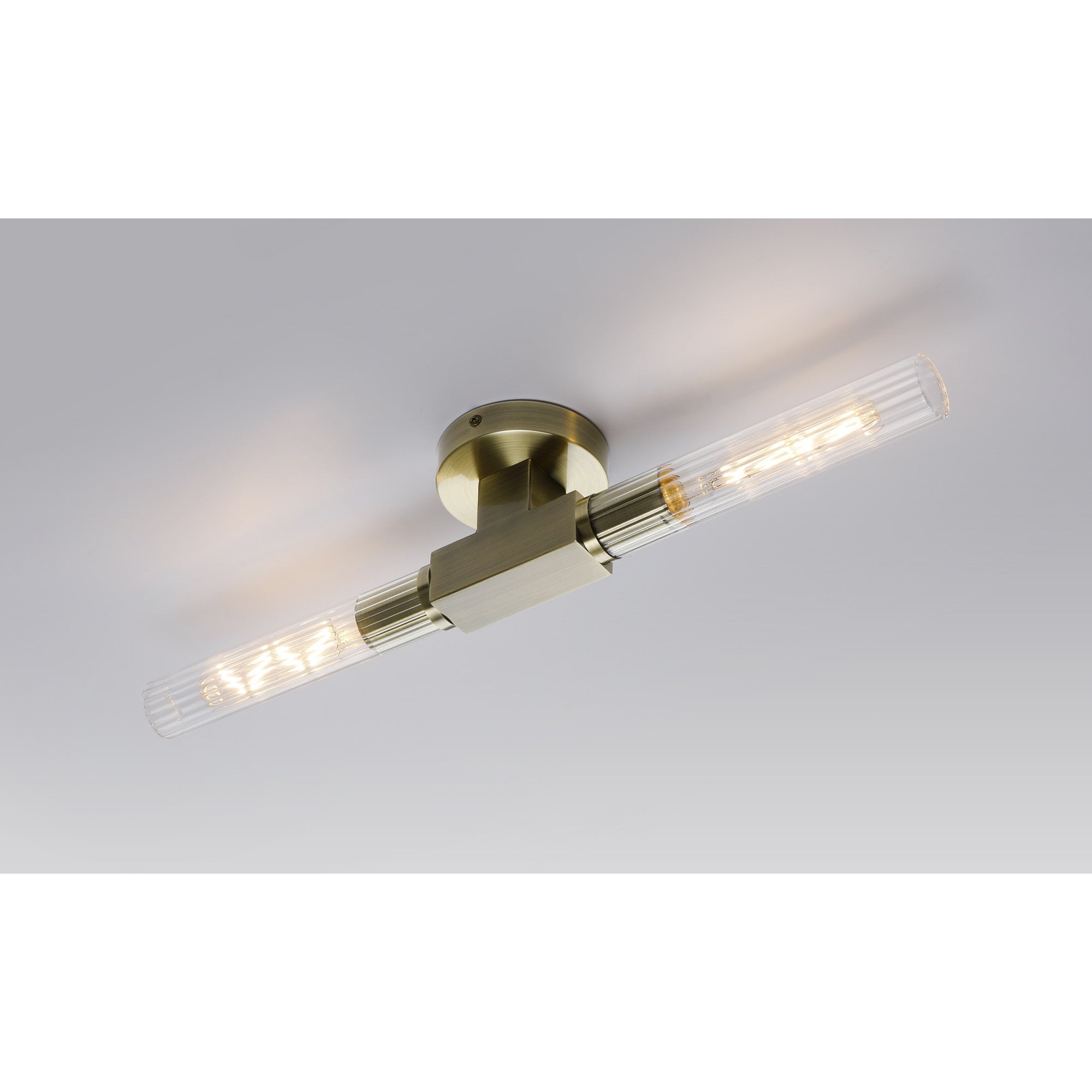 NL87069 Alissa 2 Light Bathroom Wall/Ceiling Light Antique Brass