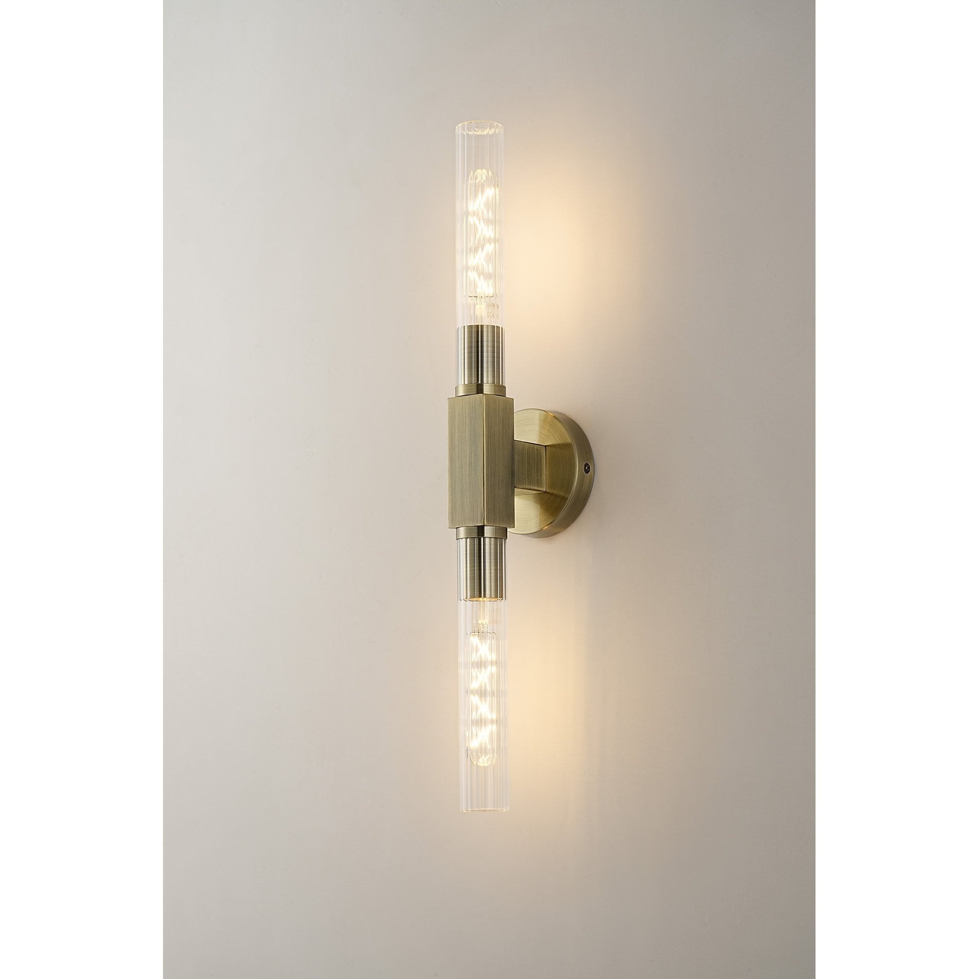 NL87069 Alissa 2 Light Bathroom Wall/Ceiling Light Antique Brass