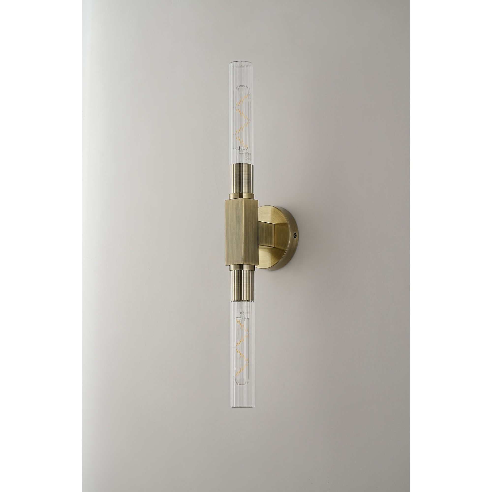 NL87069 Alissa 2 Light Bathroom Wall/Ceiling Light Antique Brass