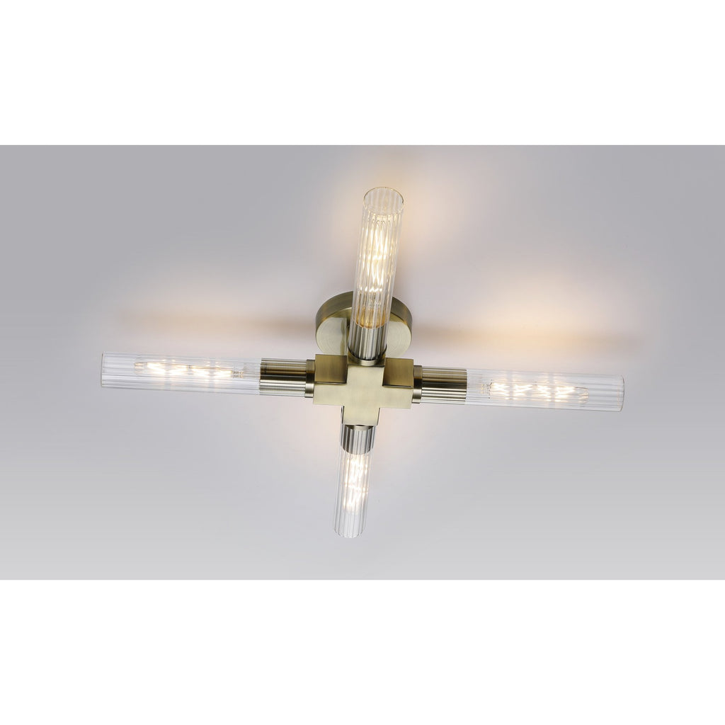 NL87079 Alissa 4 Light Bathroom Ceiling Light Antique Brass