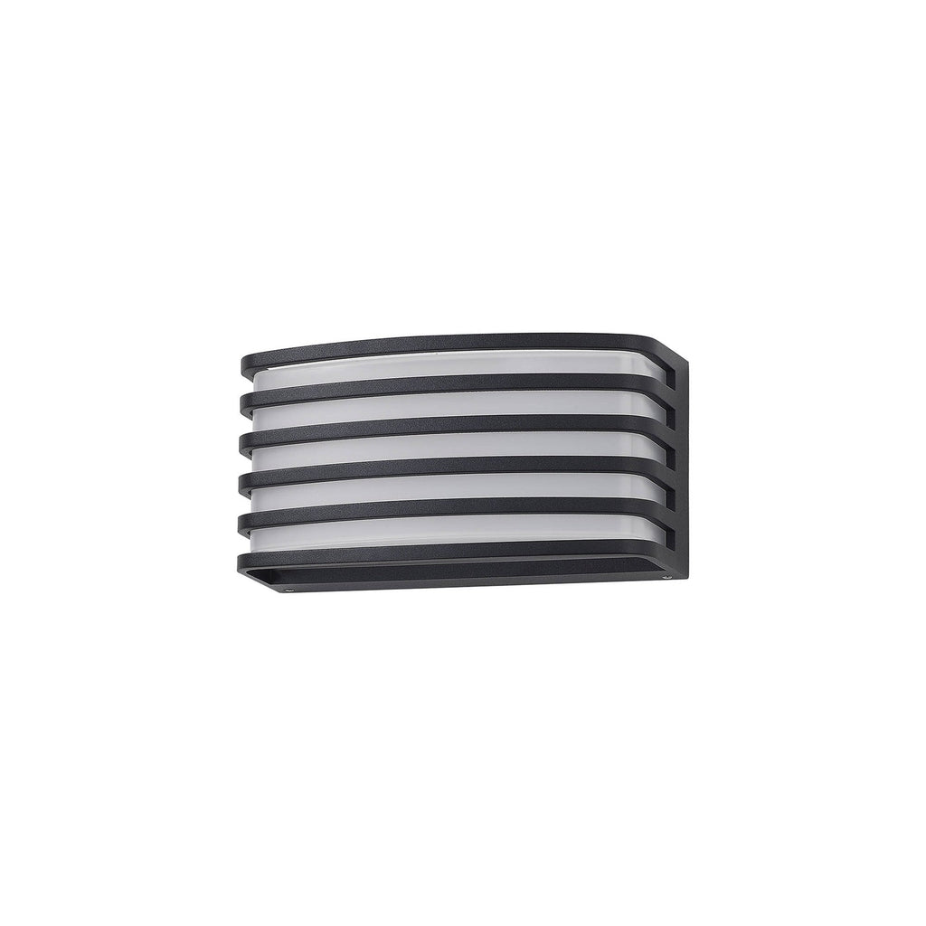 NL93699 Bagen 1 Light Outdoor Wall Light Matt Black Opal