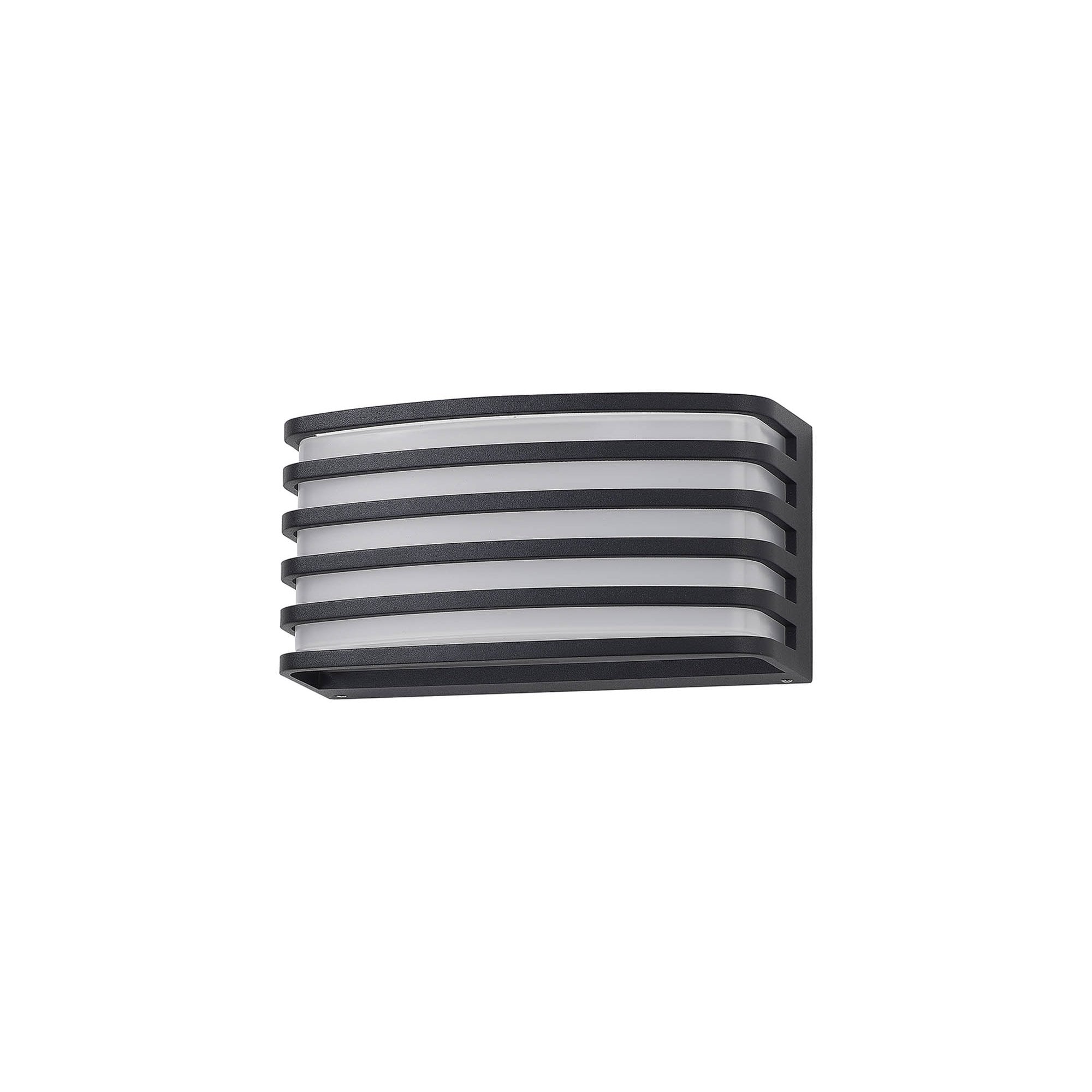 NL93699 Bagen 1 Light Outdoor Wall Light Matt Black Opal