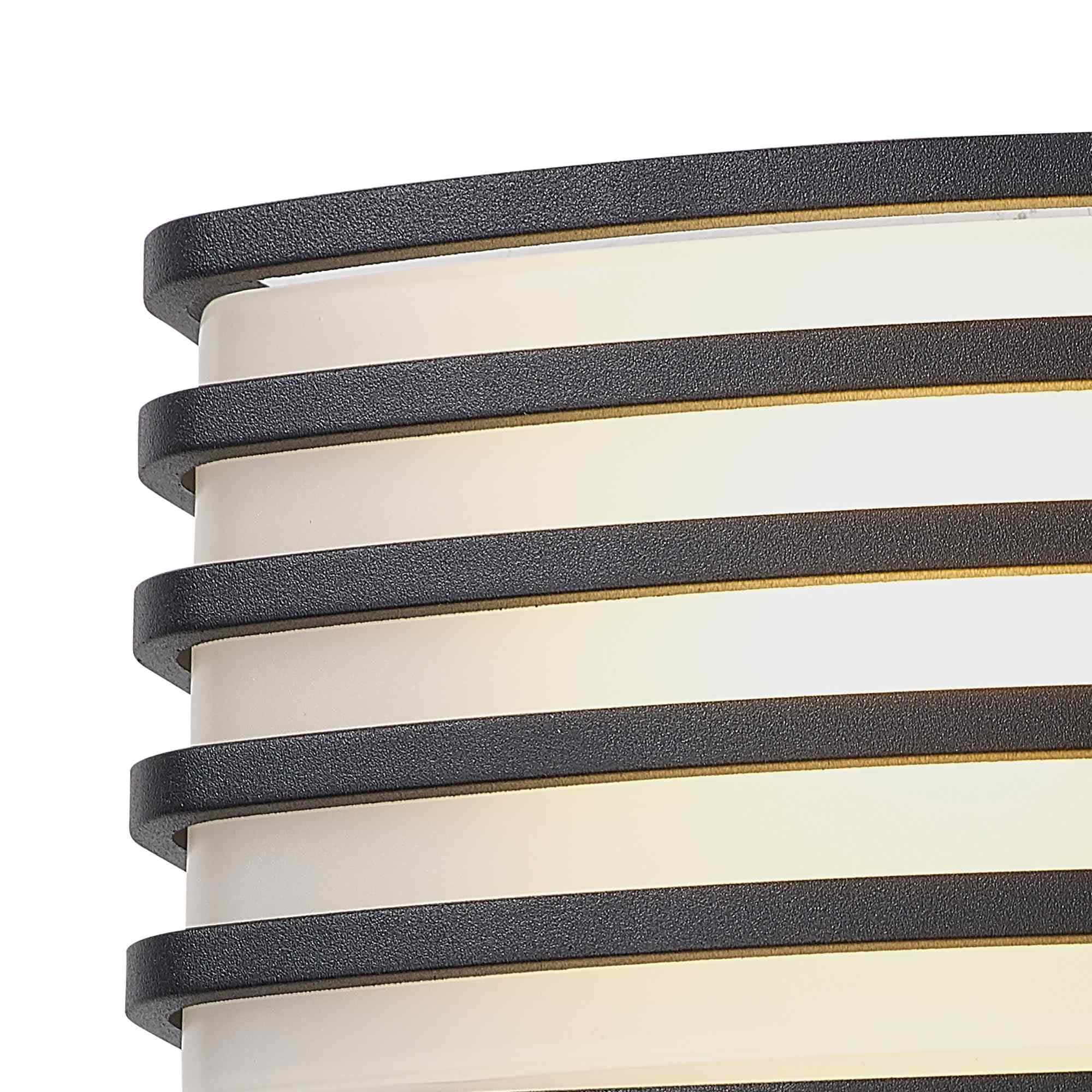 NL93699 Bagen 1 Light Outdoor Wall Light Matt Black Opal