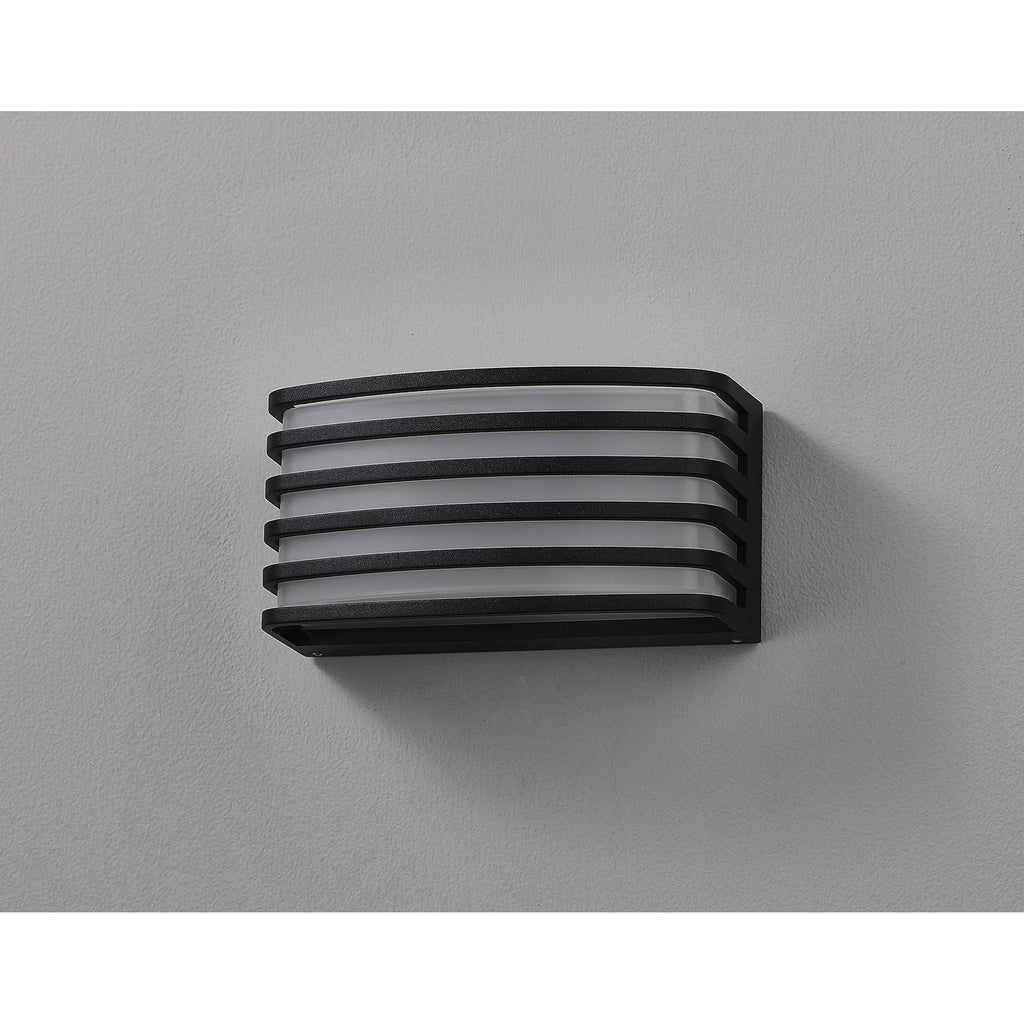 NL93699 Bagen 1 Light Outdoor Wall Light Matt Black Opal