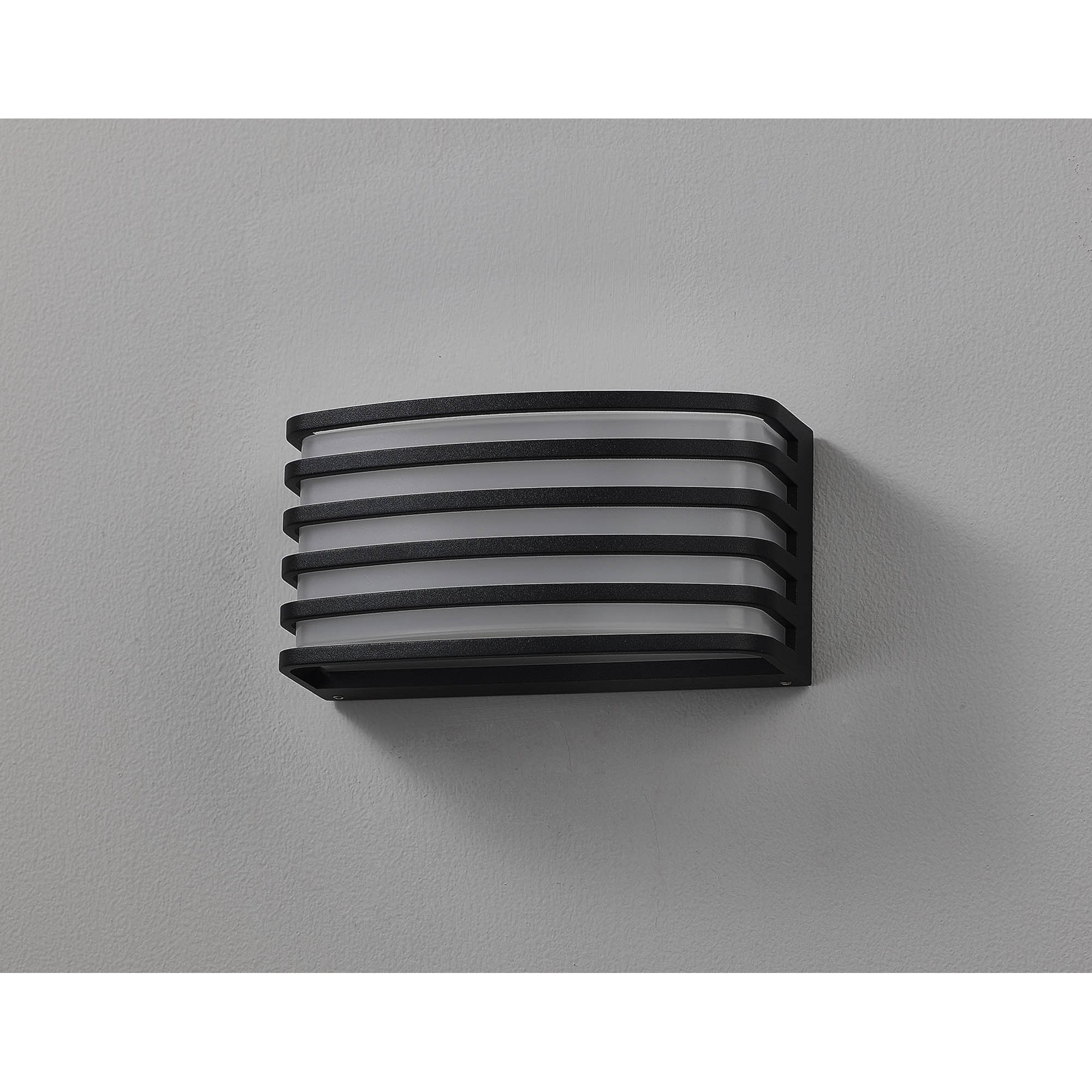 NL93699 Bagen 1 Light Outdoor Wall Light Matt Black Opal