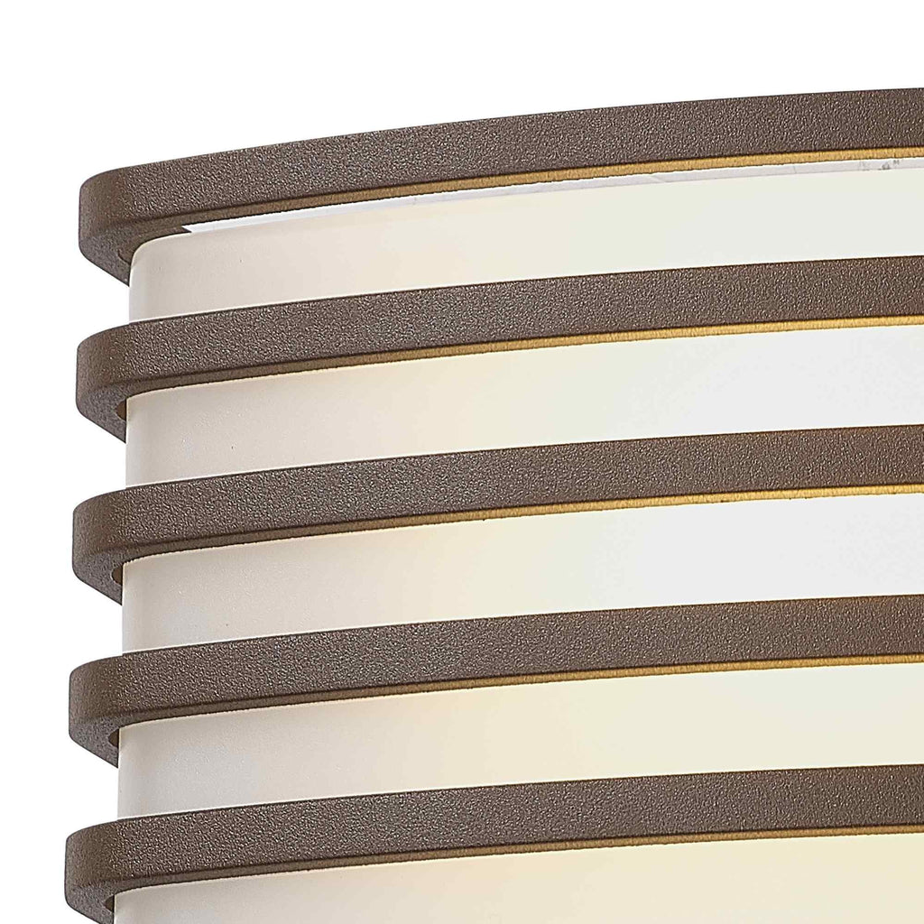 NL93719 Bagen 1 Light Outdoor Wall Light Matt Brown Opal
