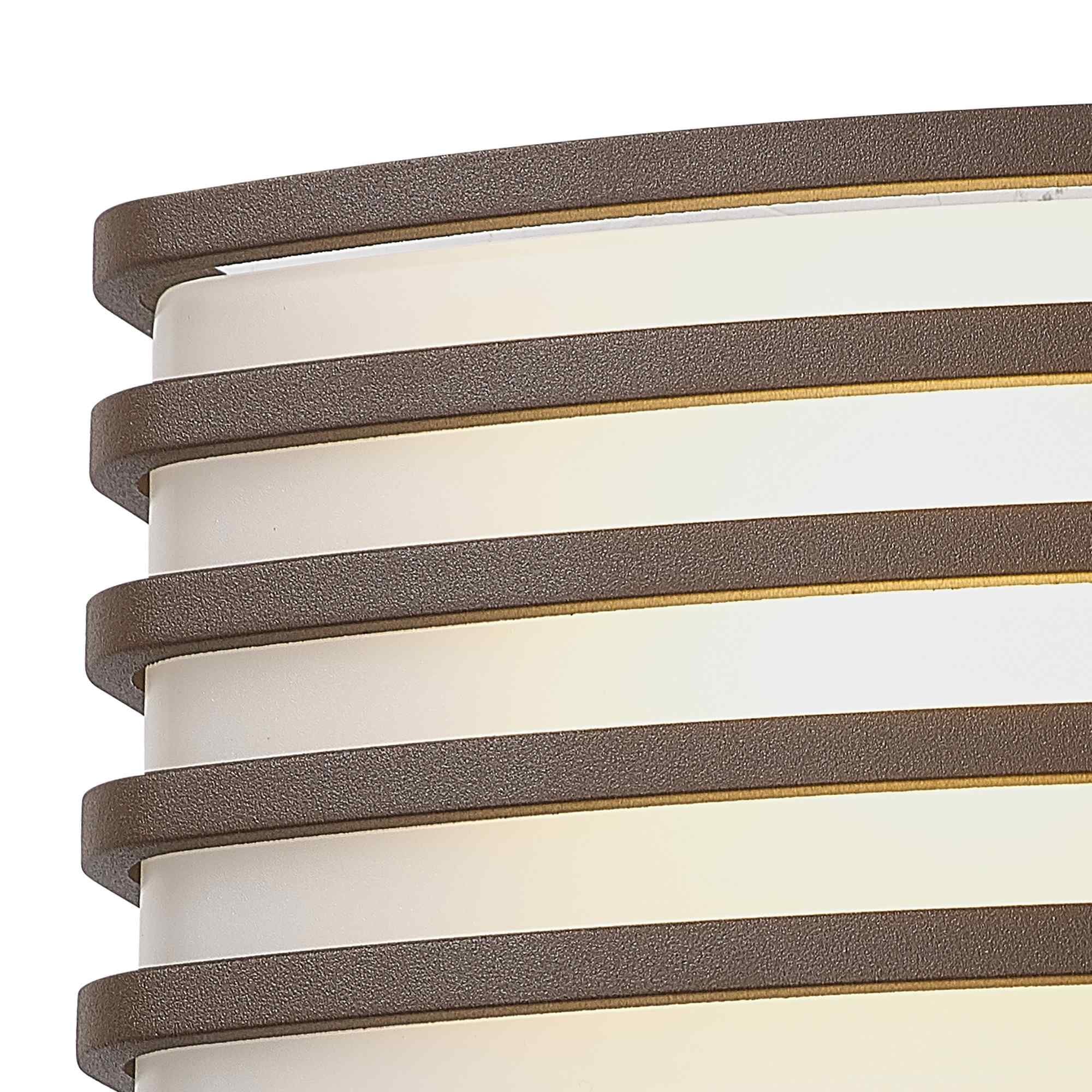 NL93719 Bagen 1 Light Outdoor Wall Light Matt Brown Opal