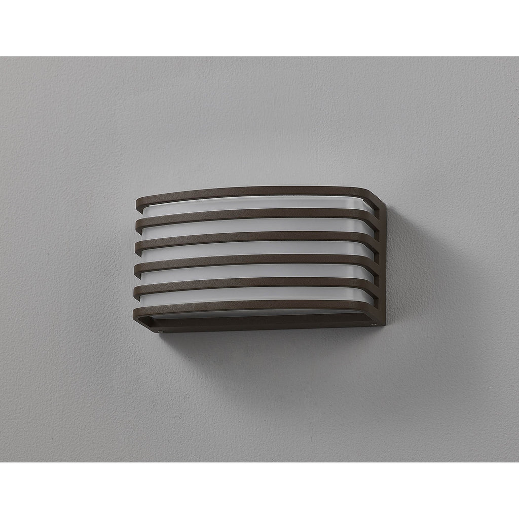 NL93719 Bagen 1 Light Outdoor Wall Light Matt Brown Opal