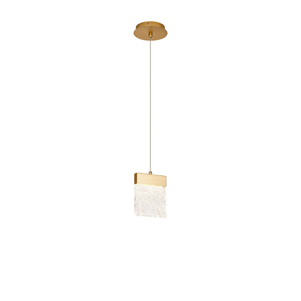 NL92519 Bartoo 1 LED Small Pendant Painted Brushed Gold Clear