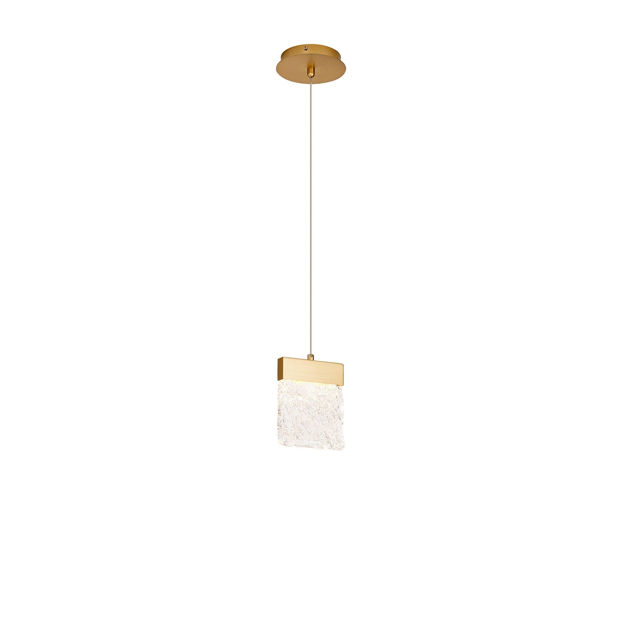 NL92519 Bartoo 1 LED Small Pendant Painted Brushed Gold Clear