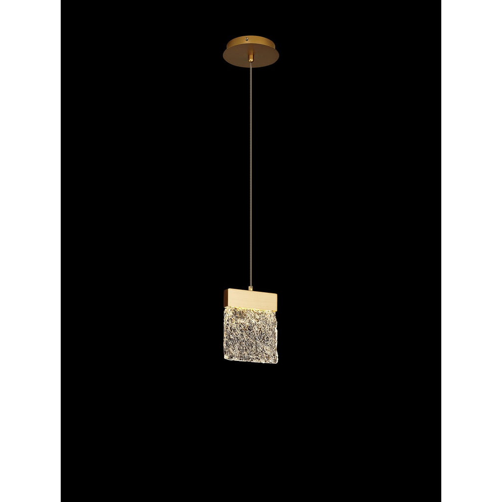 NL92519 Bartoo 1 LED Small Pendant Painted Brushed Gold Clear