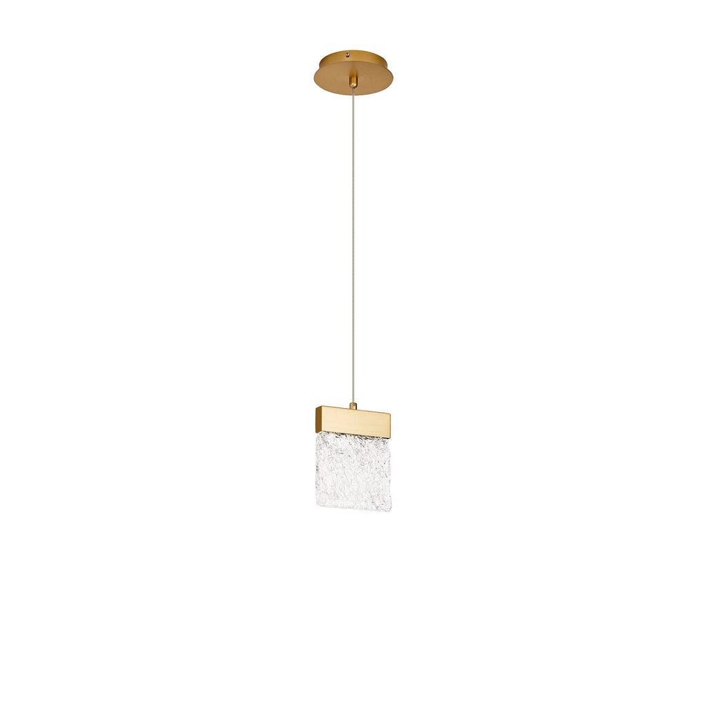 NL92519 Bartoo 1 LED Small Pendant Painted Brushed Gold Clear