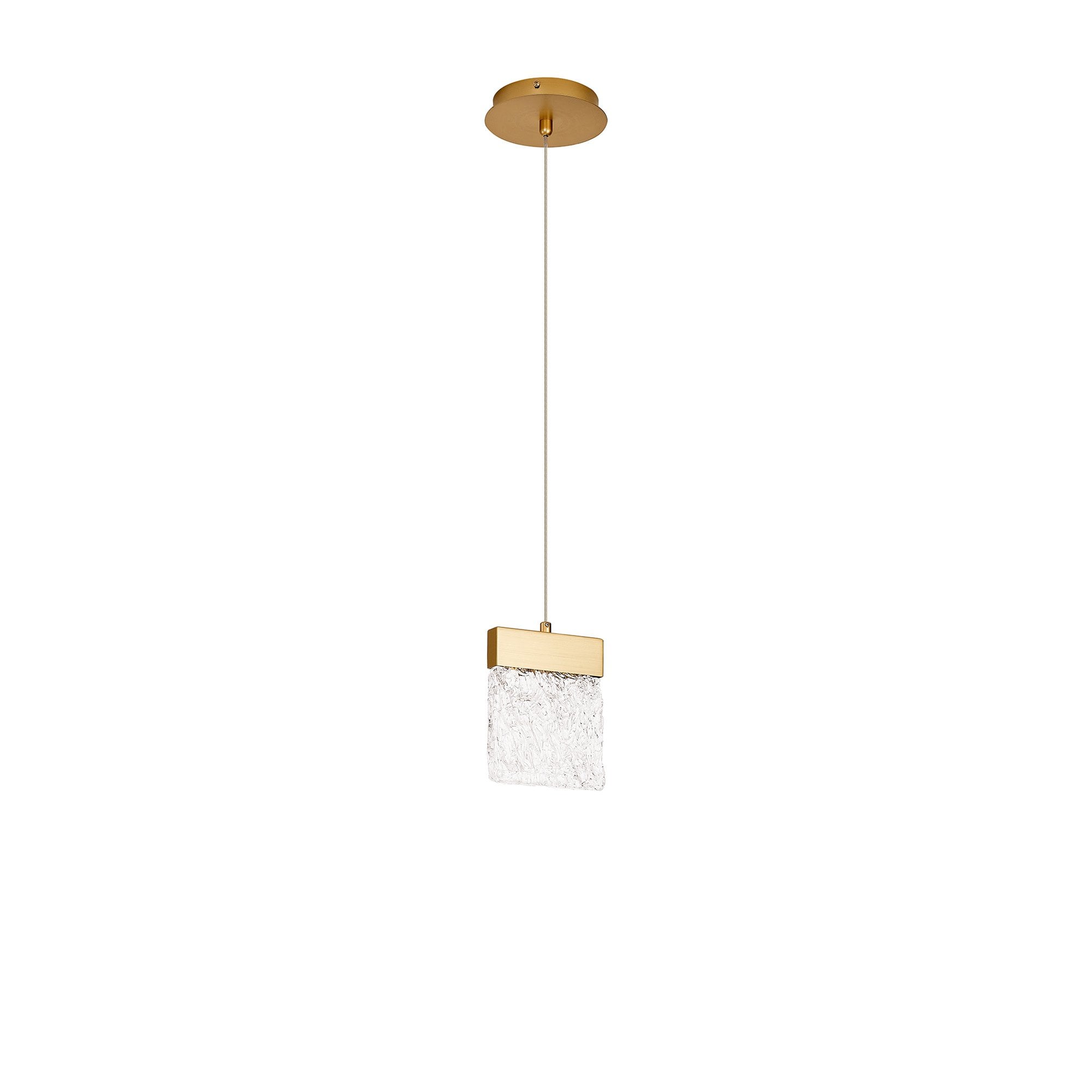 NL92519 Bartoo 1 LED Small Pendant Painted Brushed Gold Clear