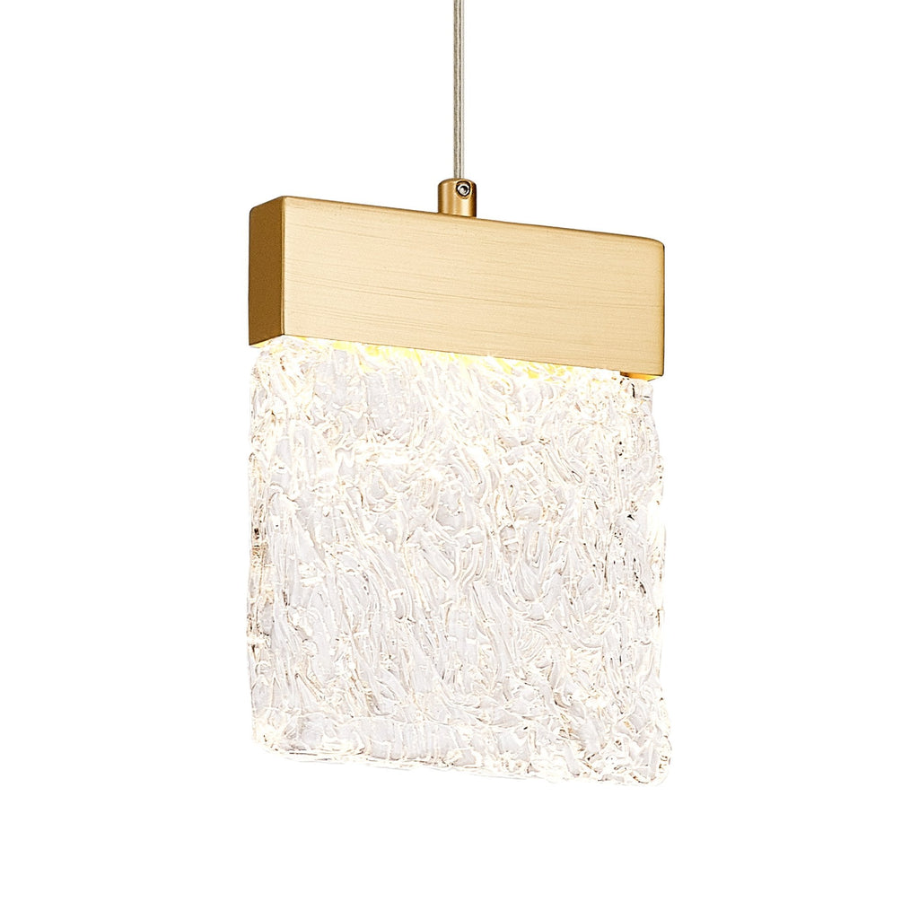 NL92519 Bartoo 1 LED Small Pendant Painted Brushed Gold Clear