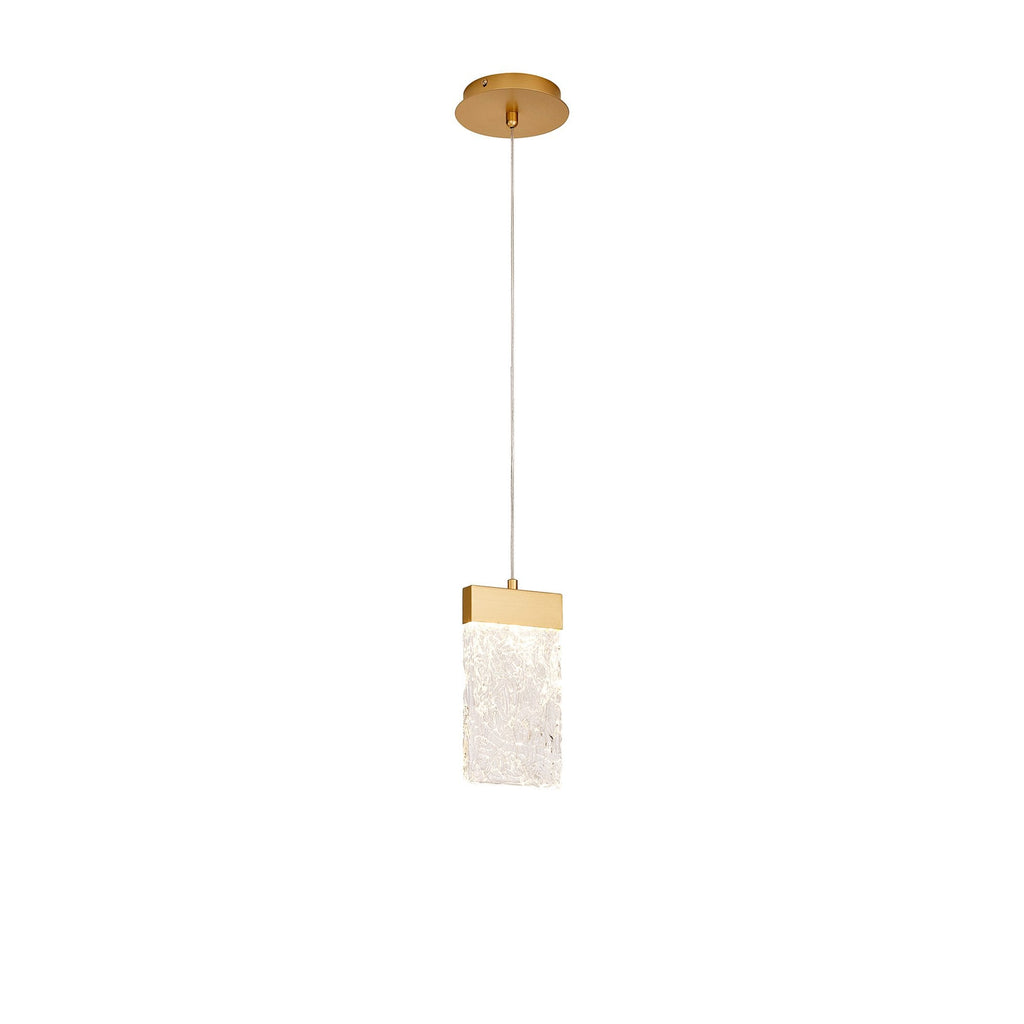 NL92529 Bartoo 1 LED Medium Pendant Painted Brushed Gold Clear