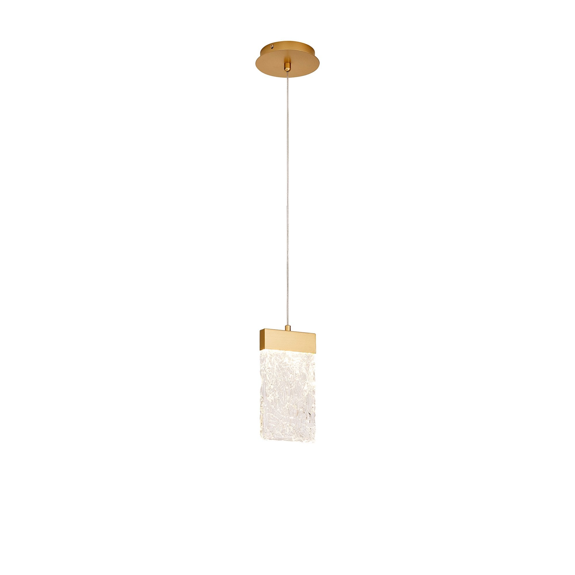 NL92529 Bartoo 1 LED Medium Pendant Painted Brushed Gold Clear