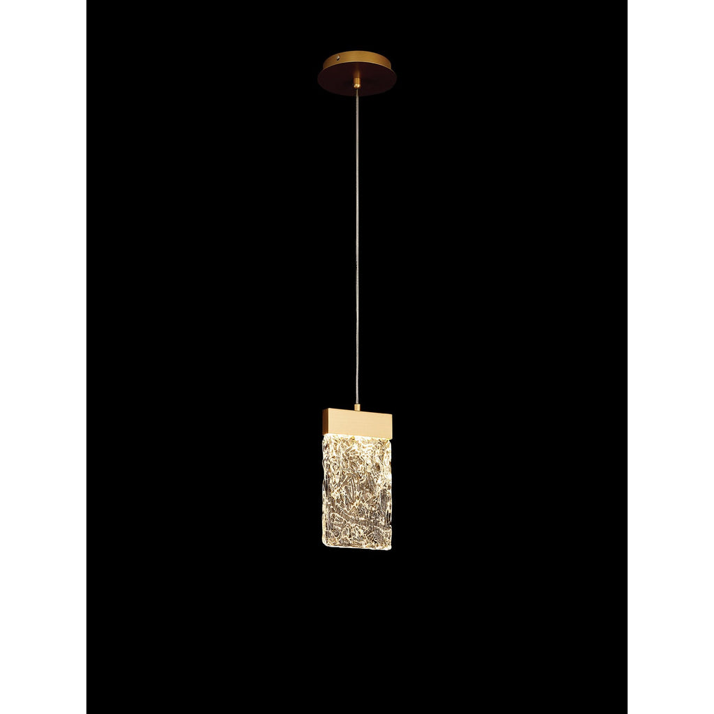 NL92529 Bartoo 1 LED Medium Pendant Painted Brushed Gold Clear