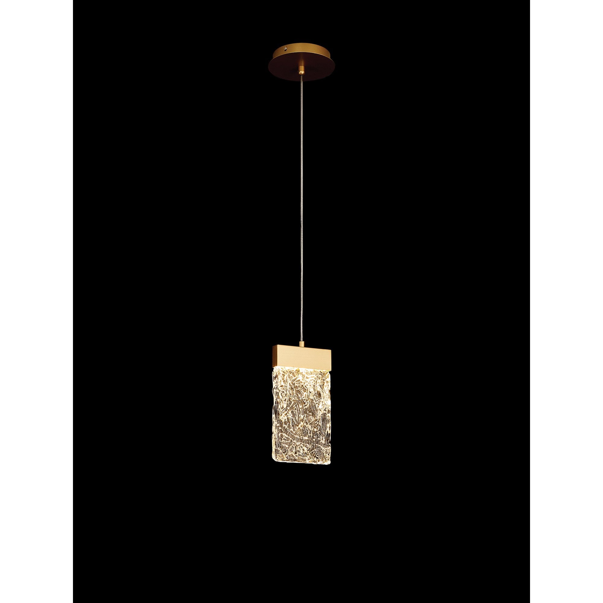 NL92529 Bartoo 1 LED Medium Pendant Painted Brushed Gold Clear