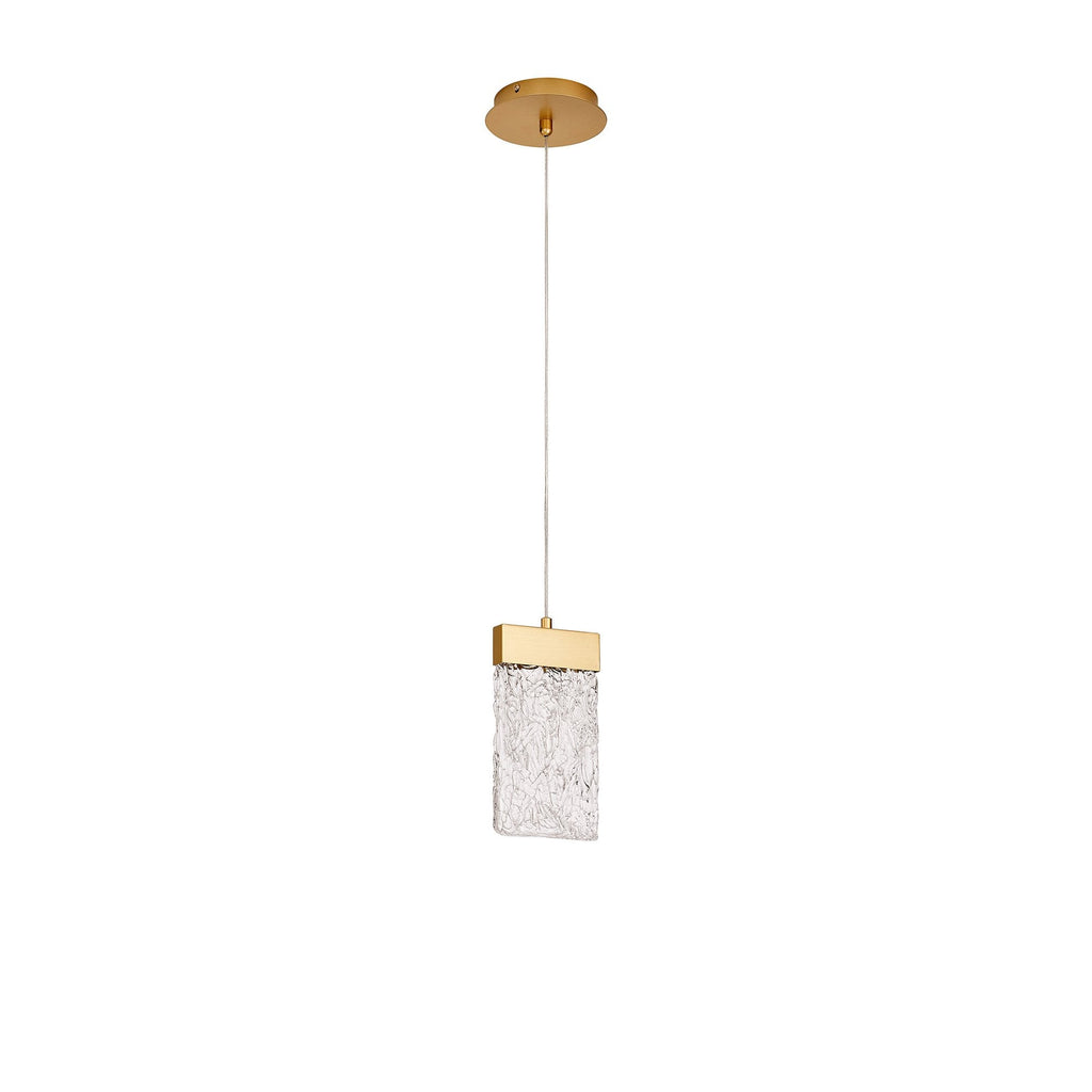 NL92529 Bartoo 1 LED Medium Pendant Painted Brushed Gold Clear