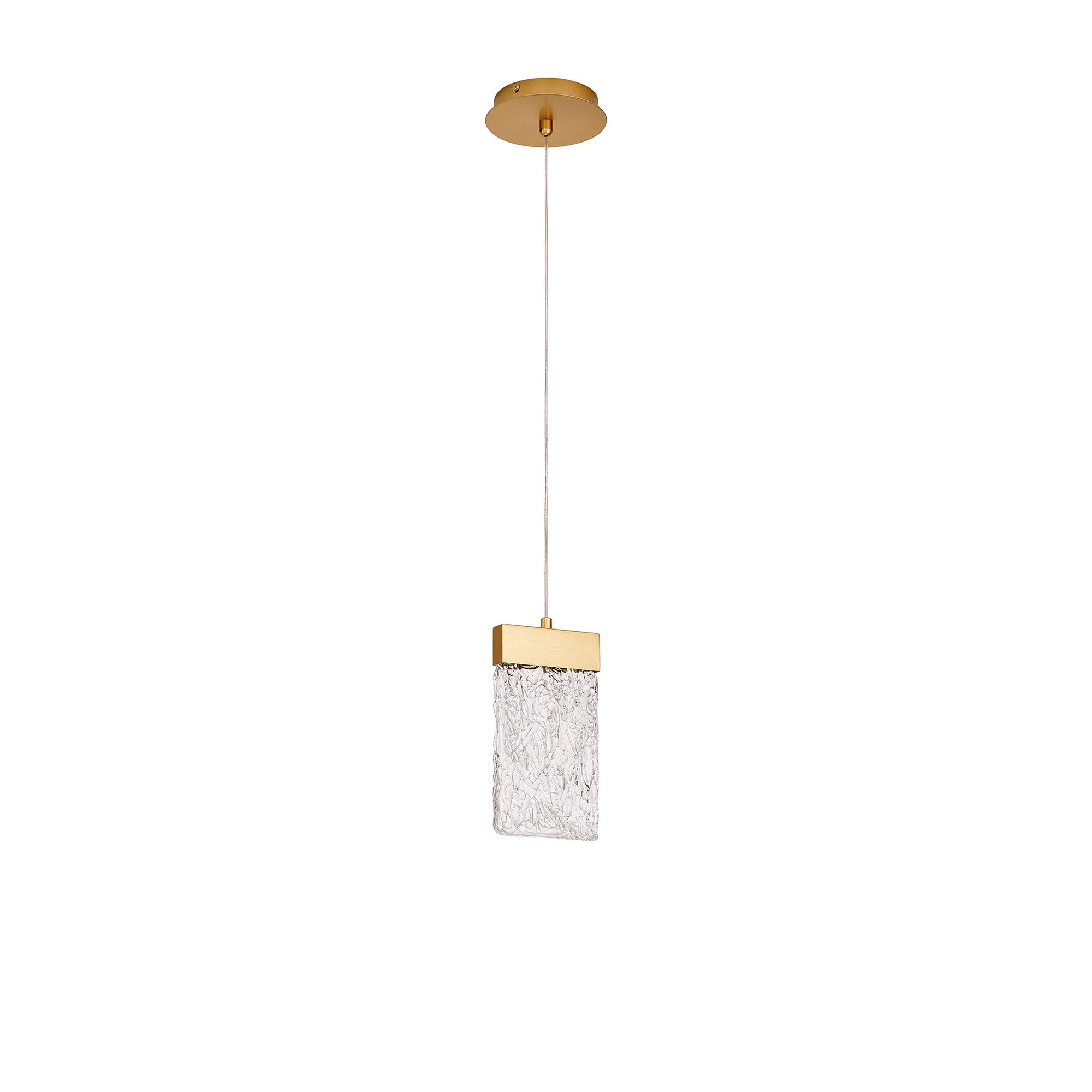 NL92529 Bartoo 1 LED Medium Pendant Painted Brushed Gold Clear