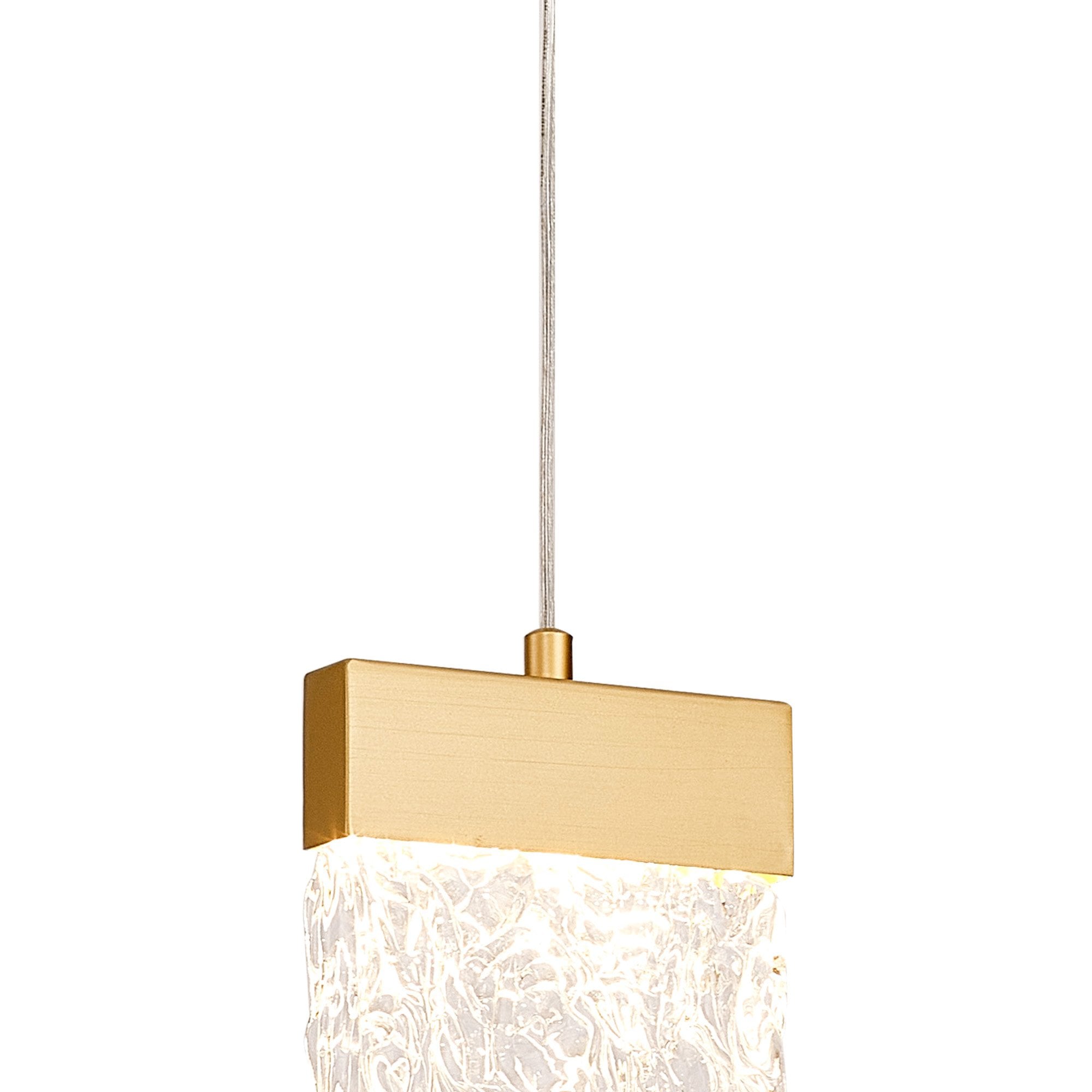 NL92529 Bartoo 1 LED Medium Pendant Painted Brushed Gold Clear