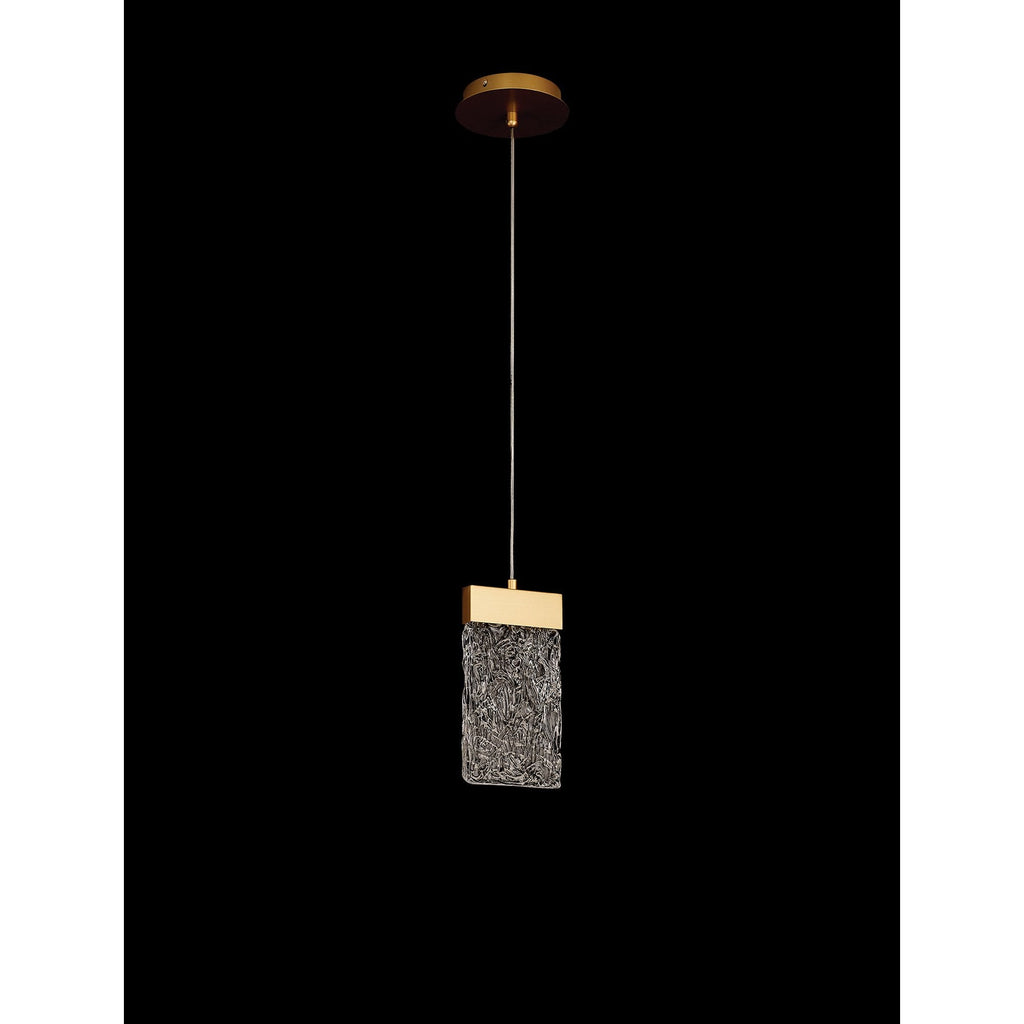 NL92529 Bartoo 1 LED Medium Pendant Painted Brushed Gold Clear