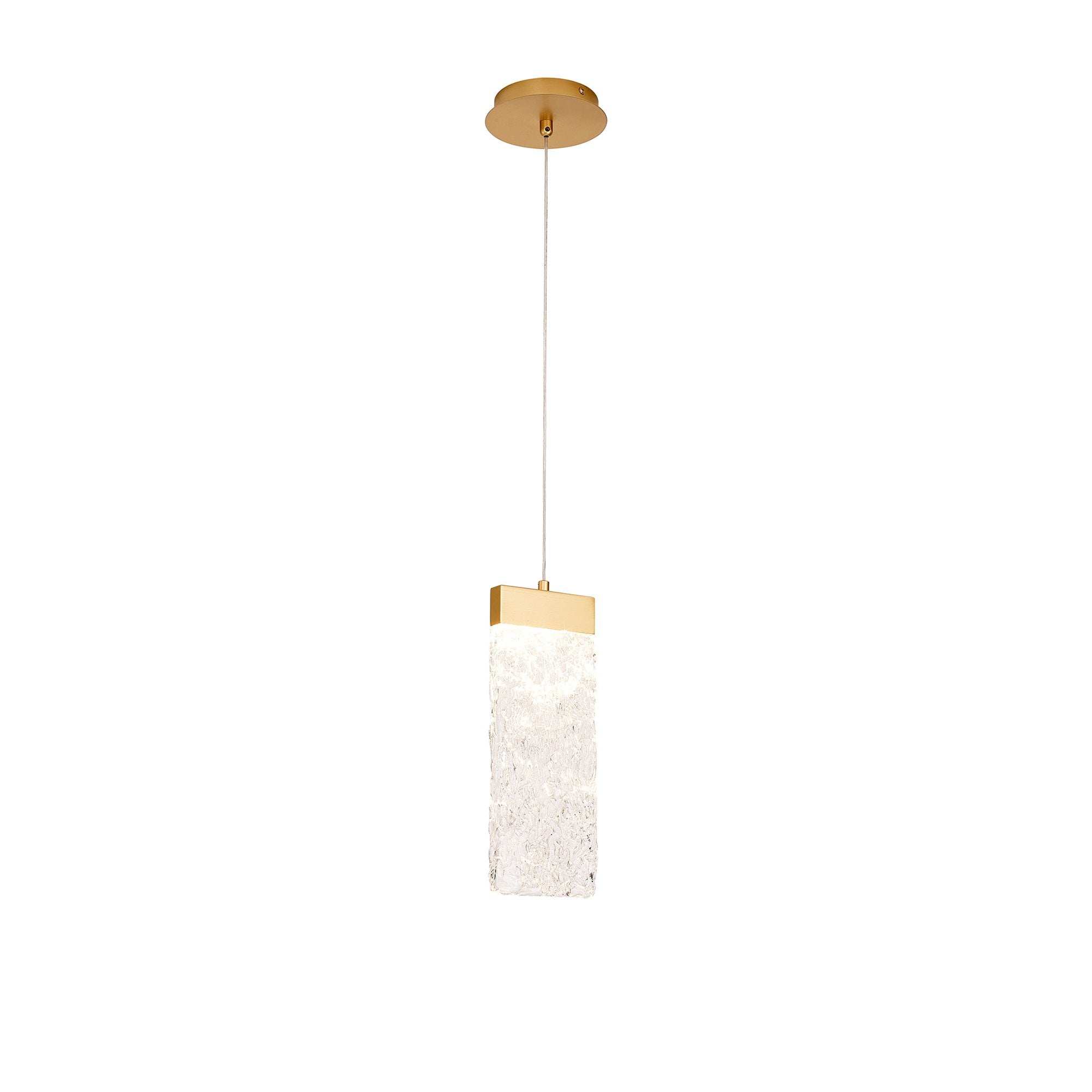NL92539 Bartoo 1 LED Large Pendant Painted Brushed Gold Clear