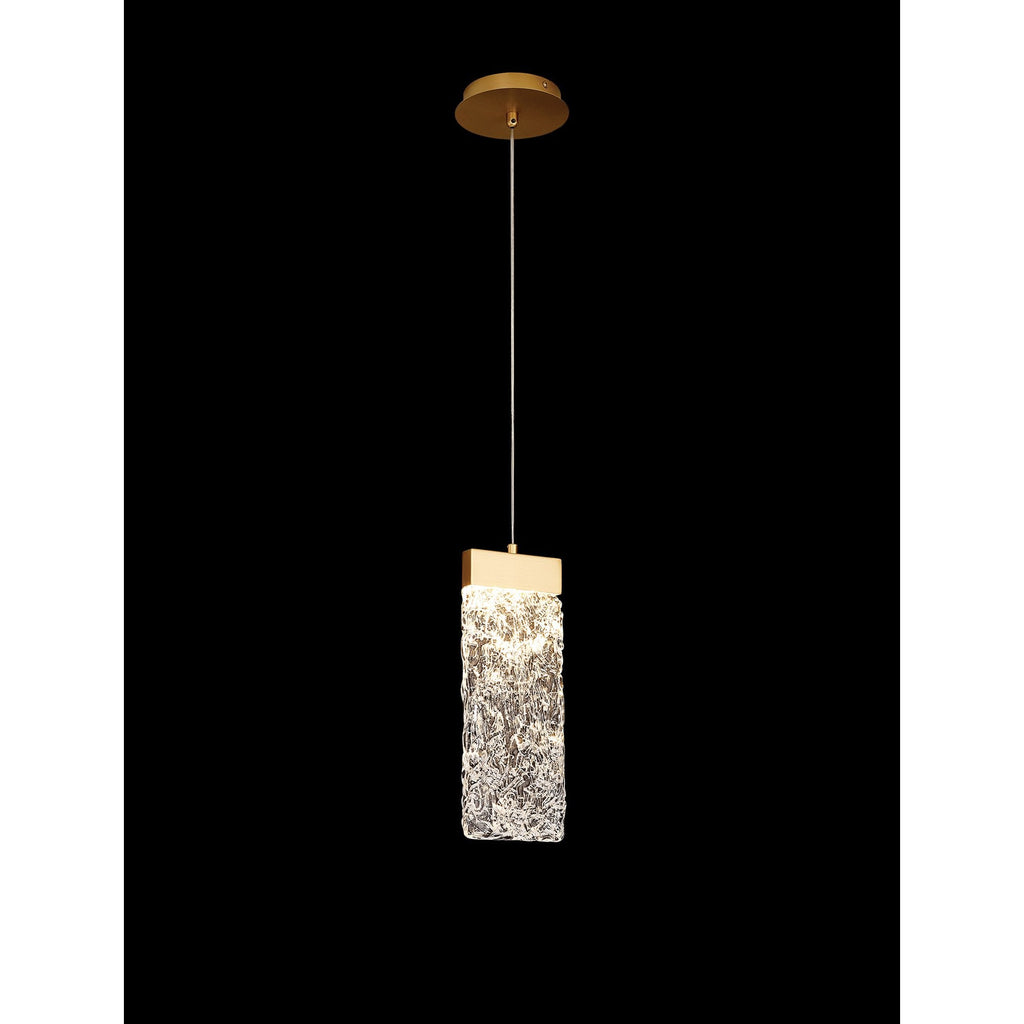 NL92539 Bartoo 1 LED Large Pendant Painted Brushed Gold Clear