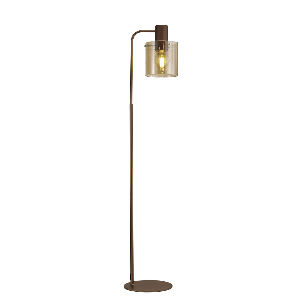 NL73089 Tokyo 1 Light Floor Lamp Mocha Polished Chrome