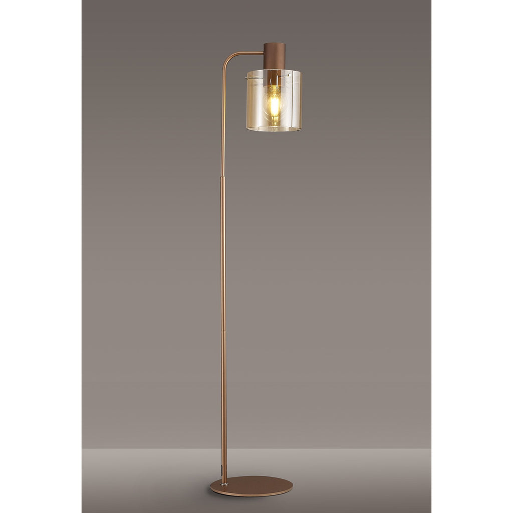 NL73089 Tokyo 1 Light Floor Lamp Mocha Polished Chrome