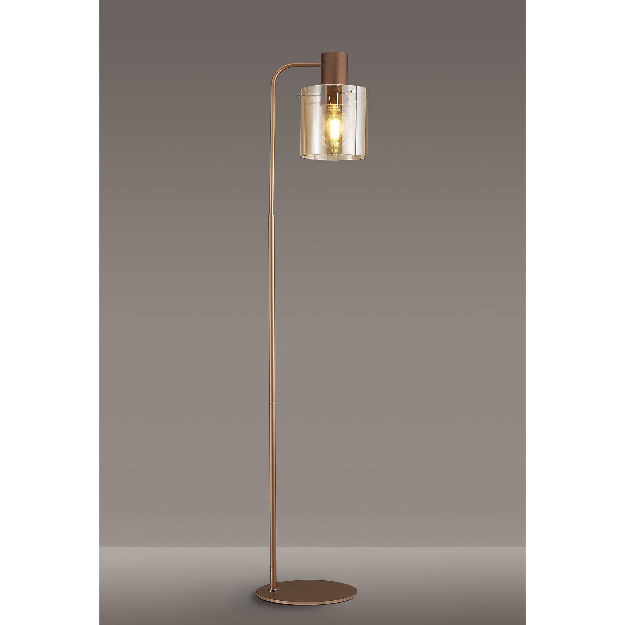 NL73089 Tokyo 1 Light Floor Lamp Mocha Polished Chrome