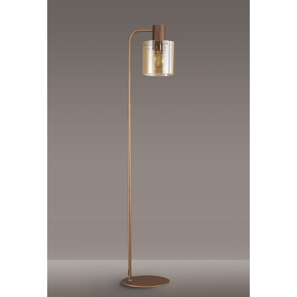NL73089 Tokyo 1 Light Floor Lamp Mocha Polished Chrome