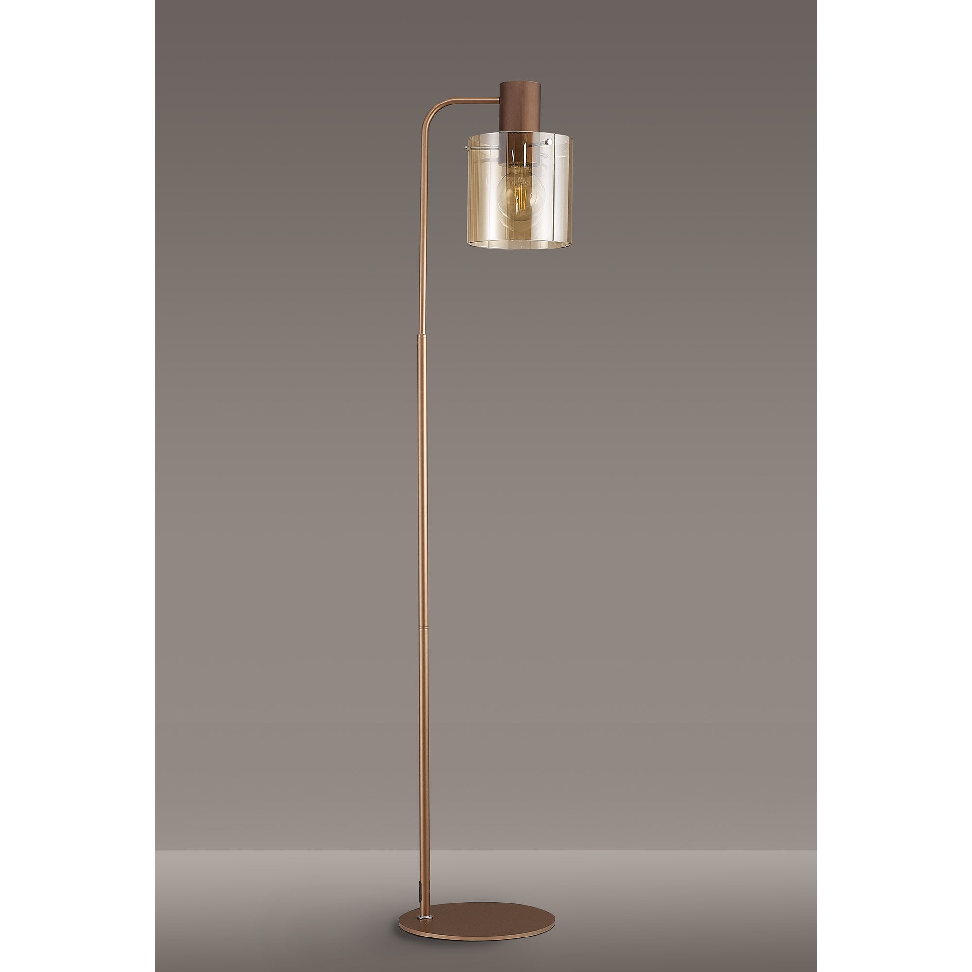 NL73089 Tokyo 1 Light Floor Lamp Mocha Polished Chrome