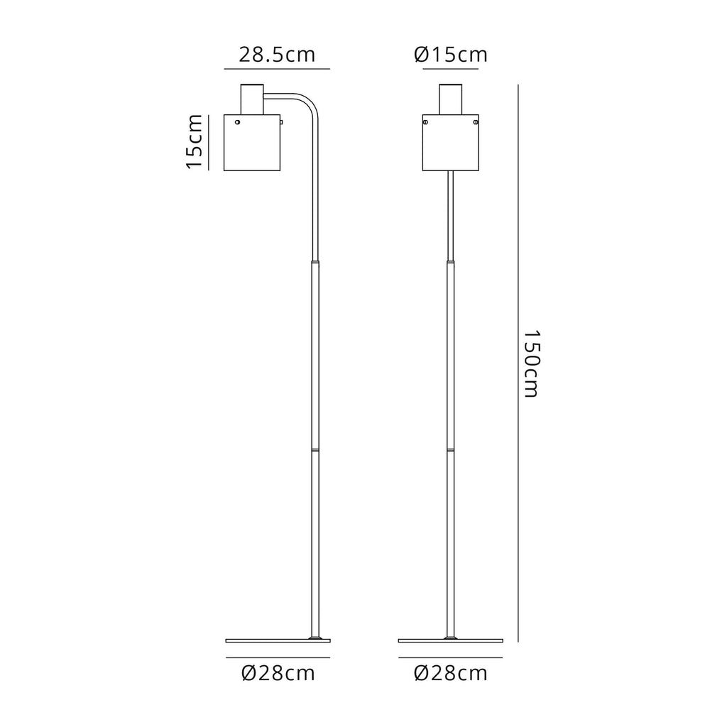 NL91609 Tokyo 1 Light Floor Lamp Black Polished Chrome