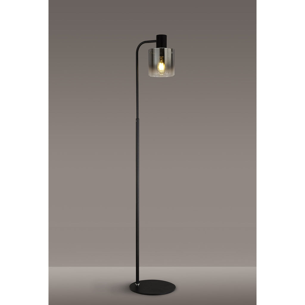 NL91609 Tokyo 1 Light Floor Lamp Black Polished Chrome