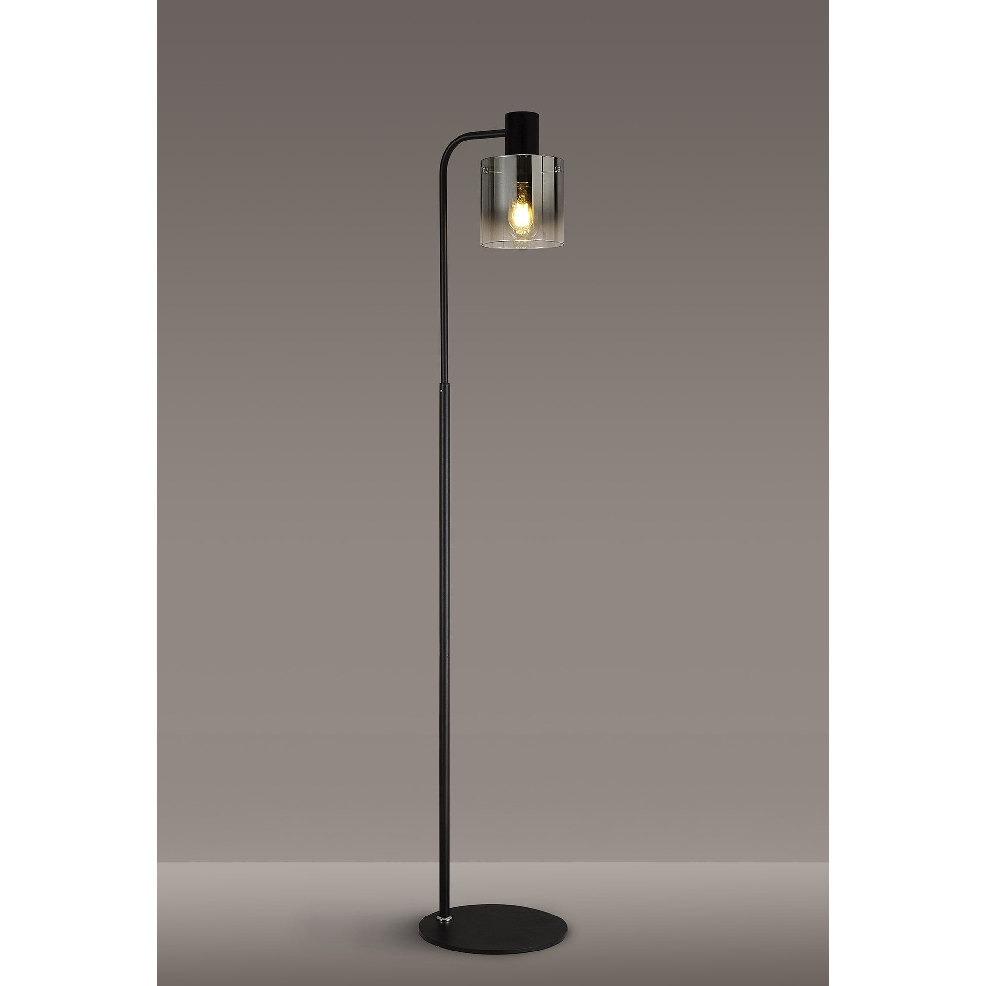 NL91609 Tokyo 1 Light Floor Lamp Black Polished Chrome