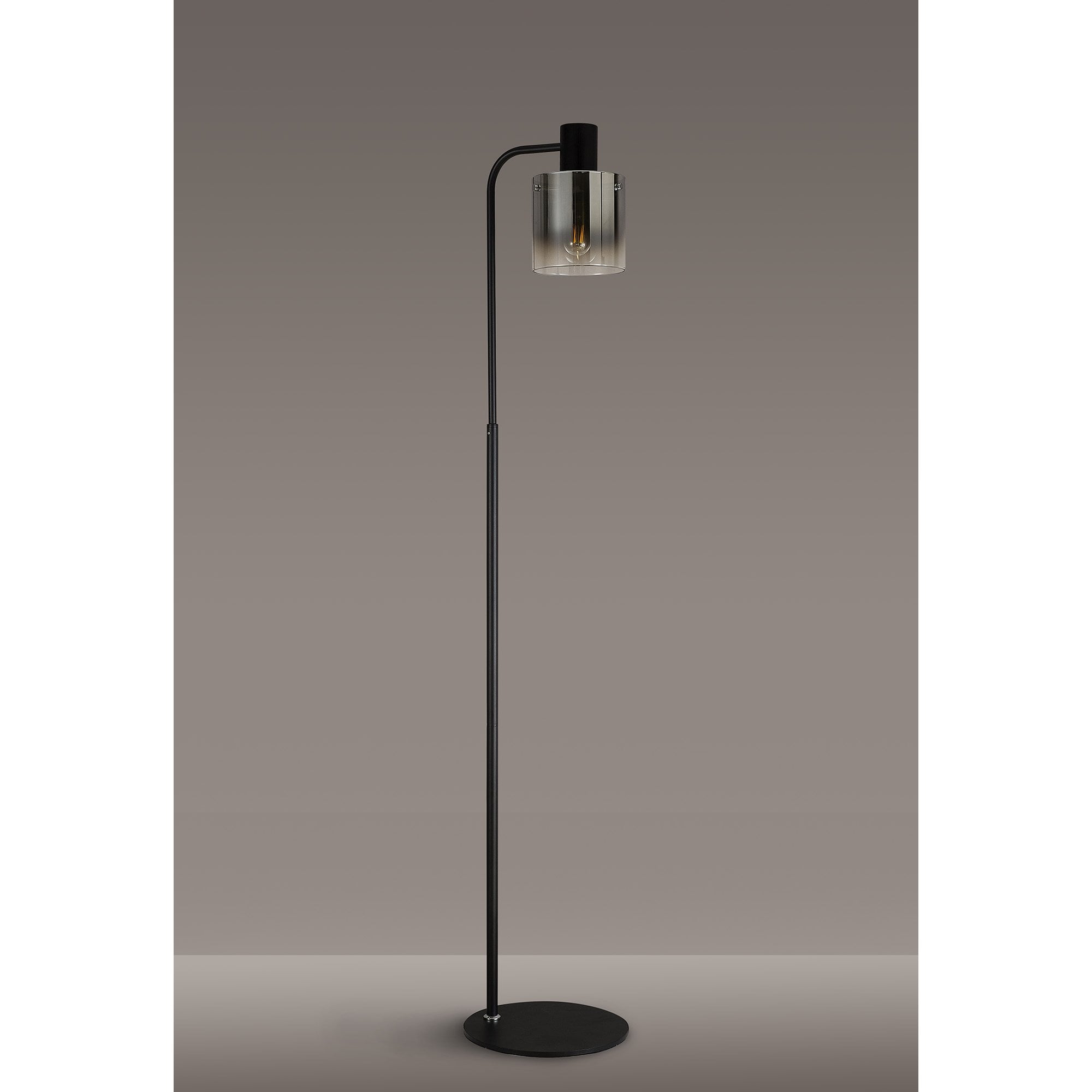 NL91609 Tokyo 1 Light Floor Lamp Black Polished Chrome