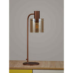 NL91619 Tokyo 1 Light Table Lamp Mocha Polished Chrome