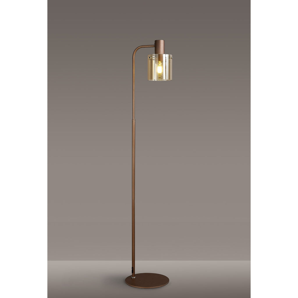 NL91629 Tokyo 1 Light Floor Lamp Mocha Polished Chrome