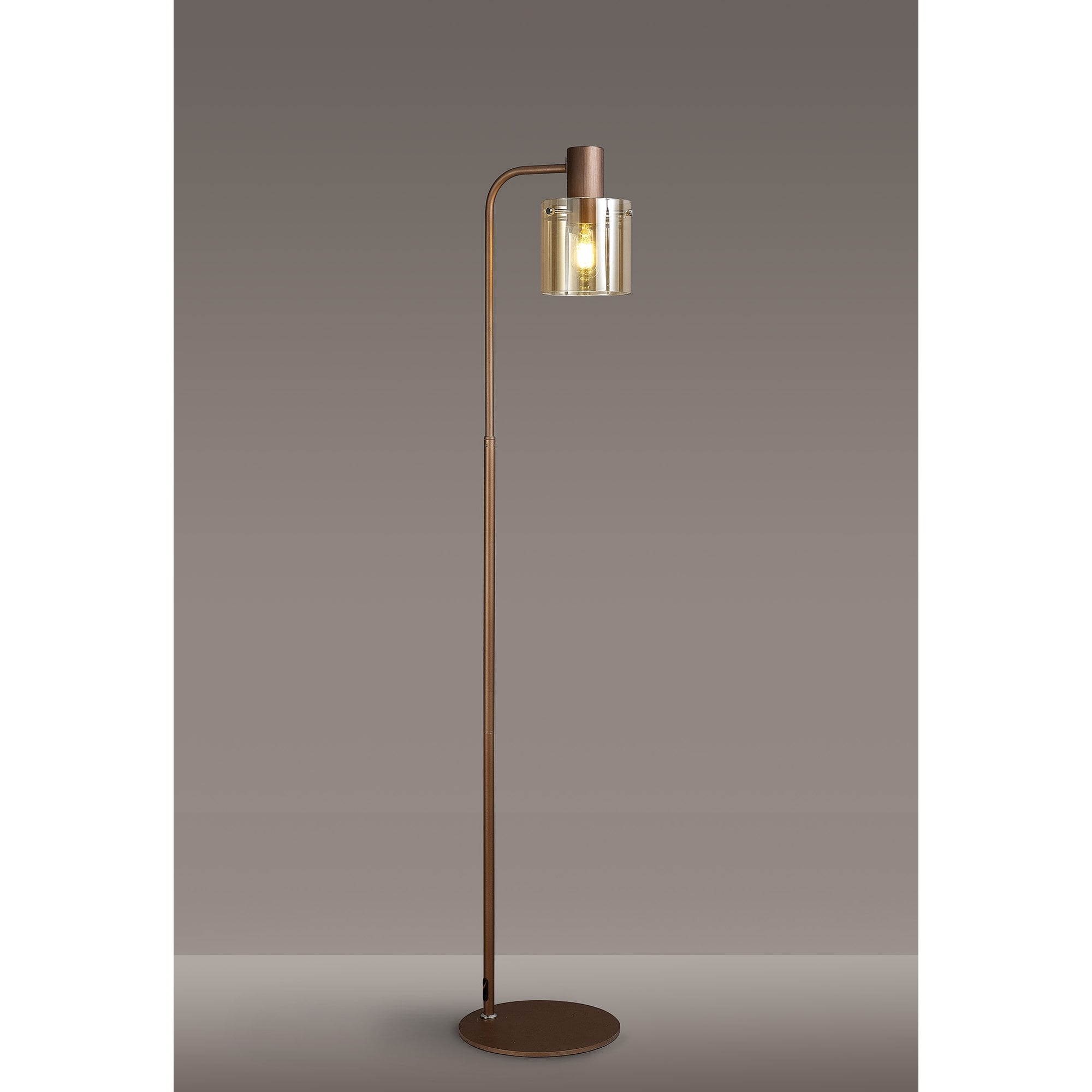NL91629 Tokyo 1 Light Floor Lamp Mocha Polished Chrome