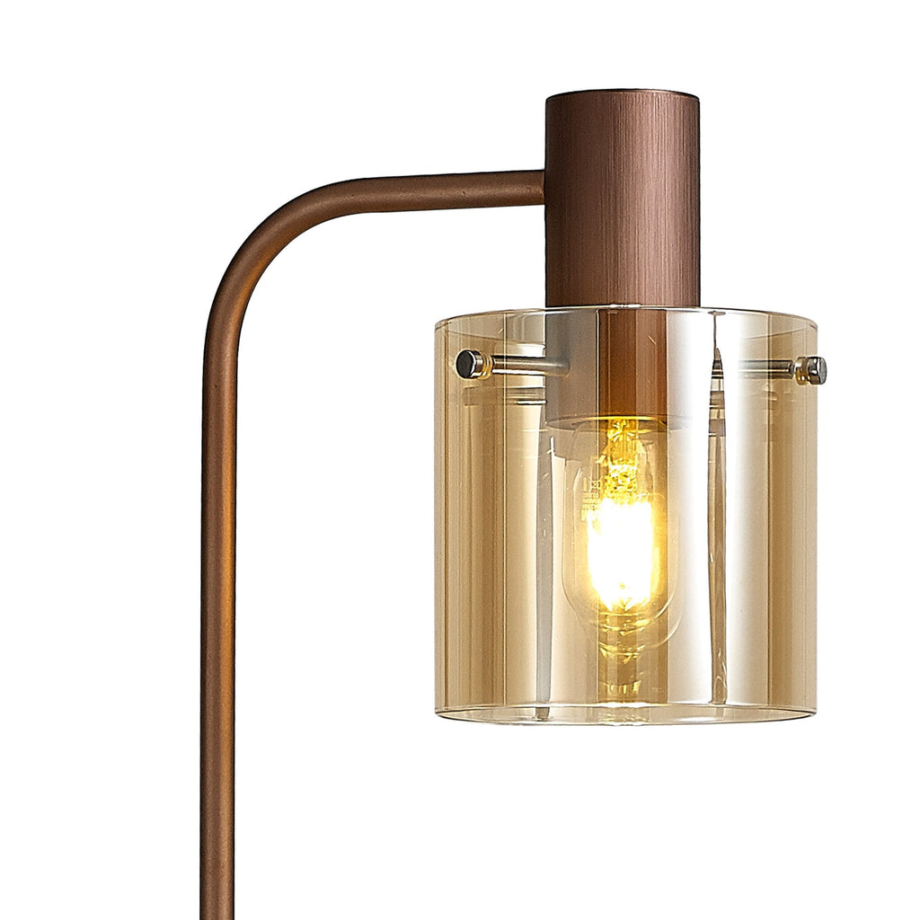NL91629 Tokyo 1 Light Floor Lamp Mocha Polished Chrome