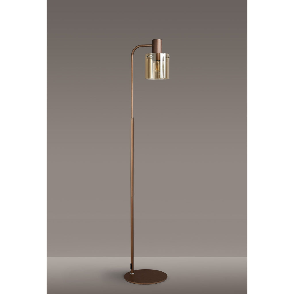 NL91629 Tokyo 1 Light Floor Lamp Mocha Polished Chrome