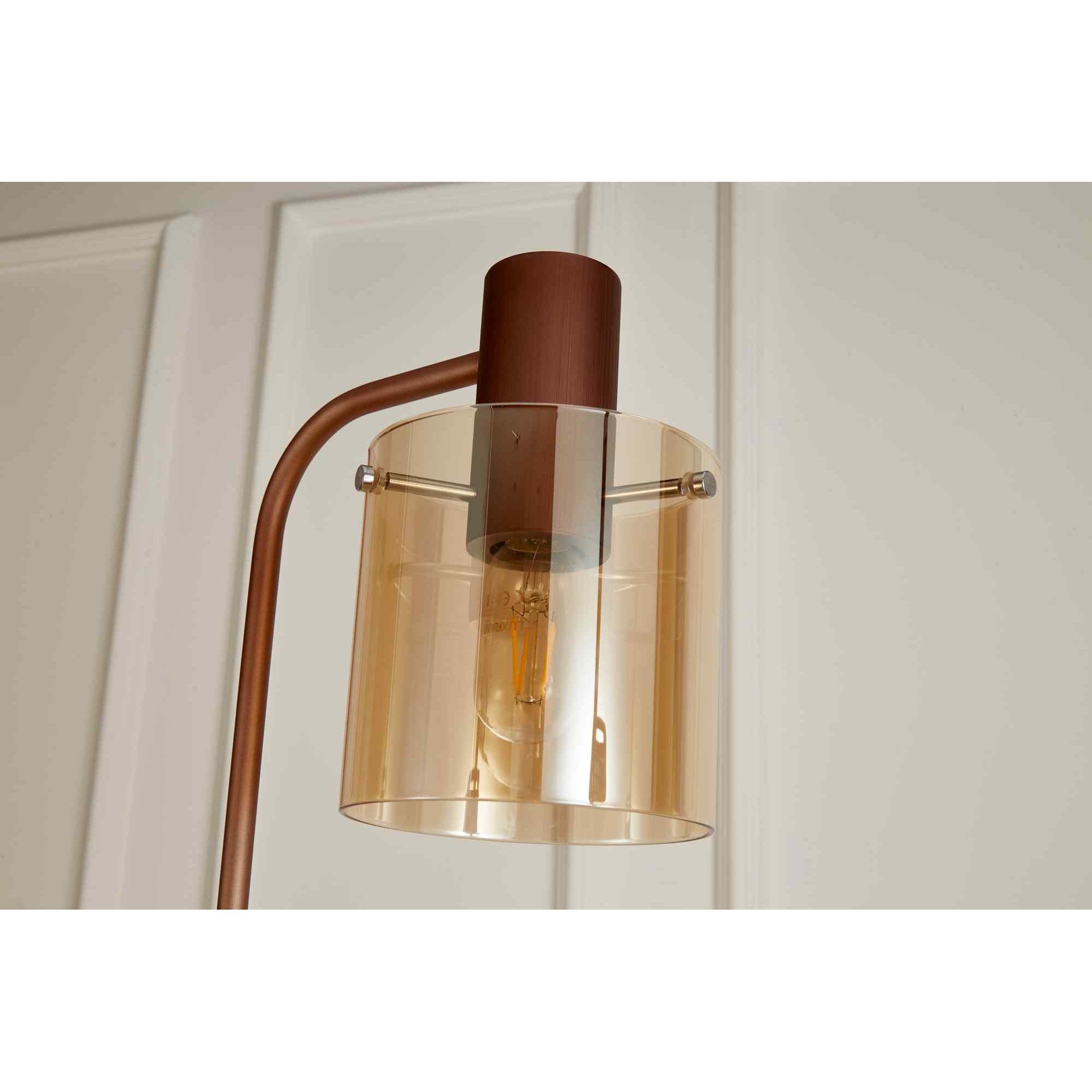 NL91629 Tokyo 1 Light Floor Lamp Mocha Polished Chrome