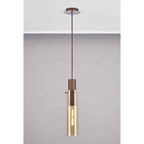 NL91649 Tokyo Slim 1 Light Pendant Mocha Polished Chrome