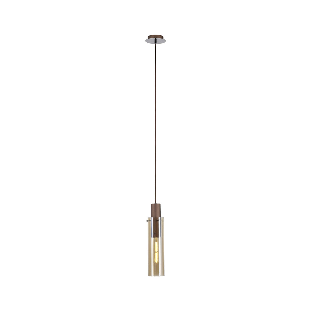 NL91649 Tokyo Slim 1 Light Pendant Mocha Polished Chrome