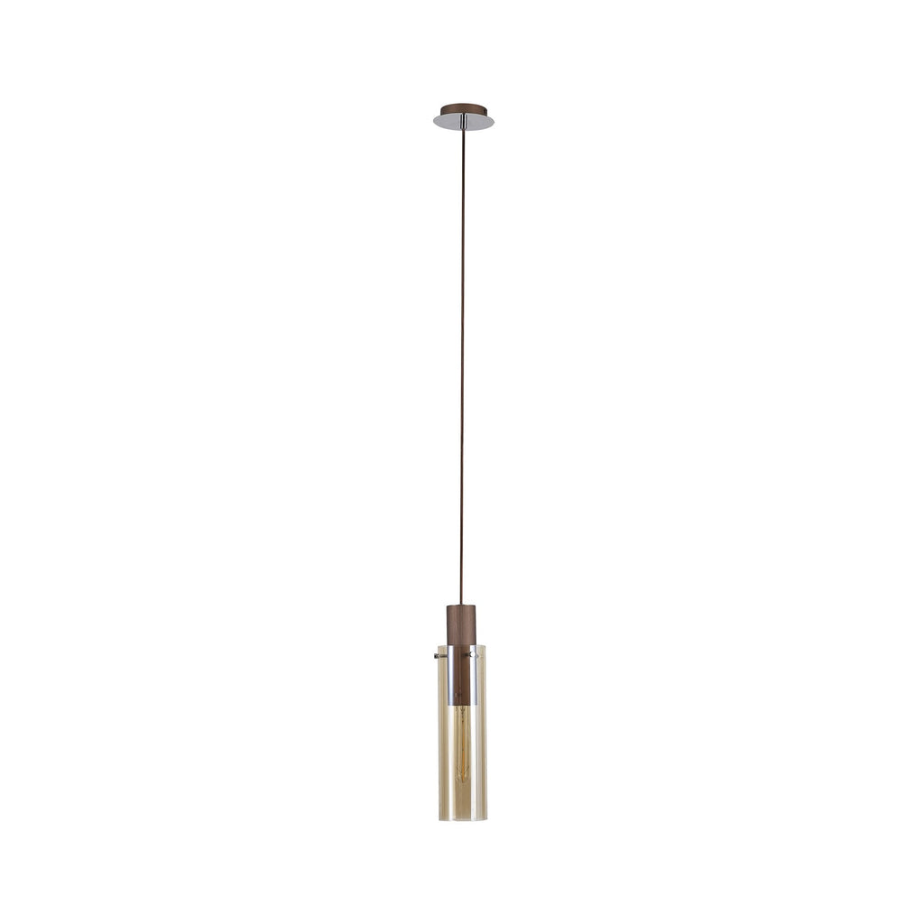 NL91649 Tokyo Slim 1 Light Pendant Mocha Polished Chrome