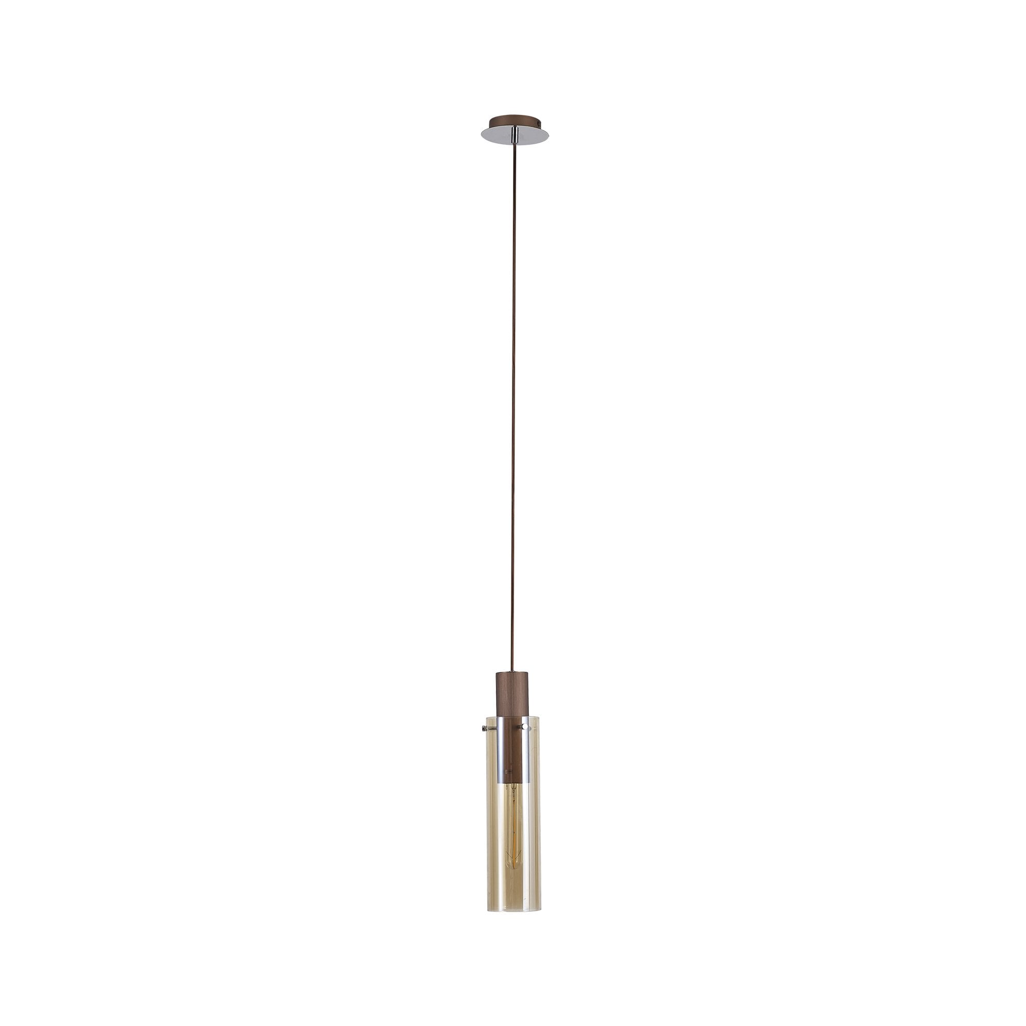 NL91649 Tokyo Slim 1 Light Pendant Mocha Polished Chrome